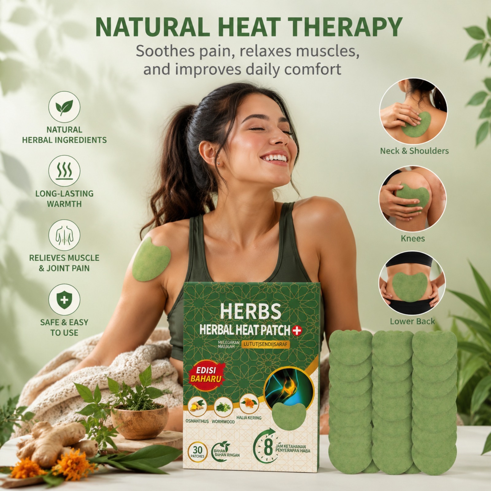 30PCS Herbal Knee Patches Ging - огляд і ціна Skincare Herbal